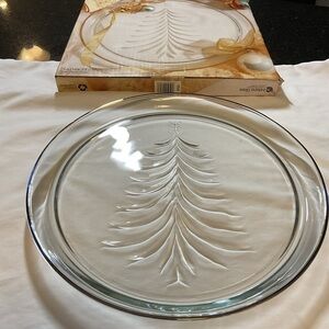 Christmas platter glass holiday serveware